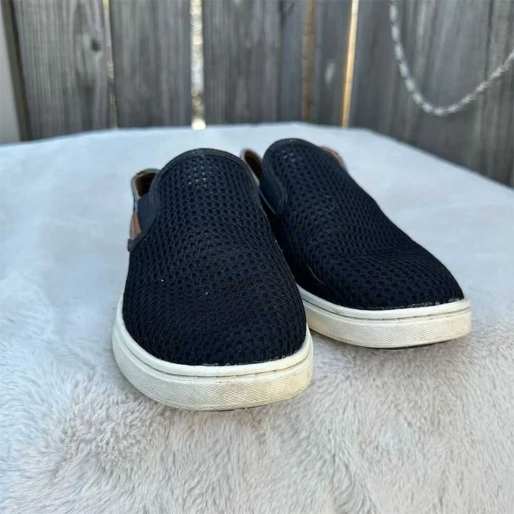 OluKai Pehuea Women's Black Slip-On Sneakers Size 7 Casual Shoes